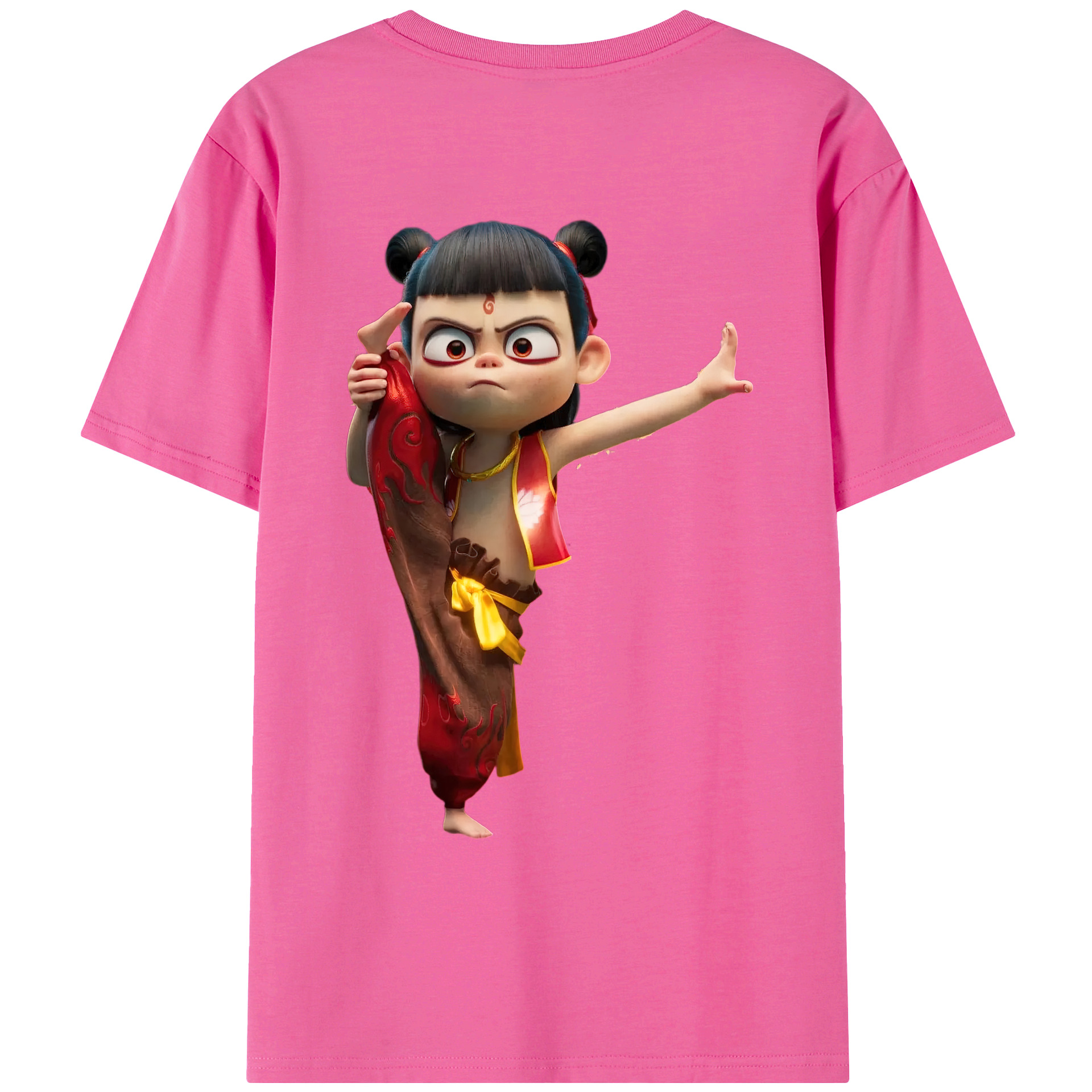 （画像用） Ne Zha 2 ナタ 魔童の大暴れ レディース半袖Tシャツ(バックプリント)